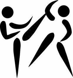 运动,武术,跆拳道,空手道,象形图,两个 stickmen,斗争